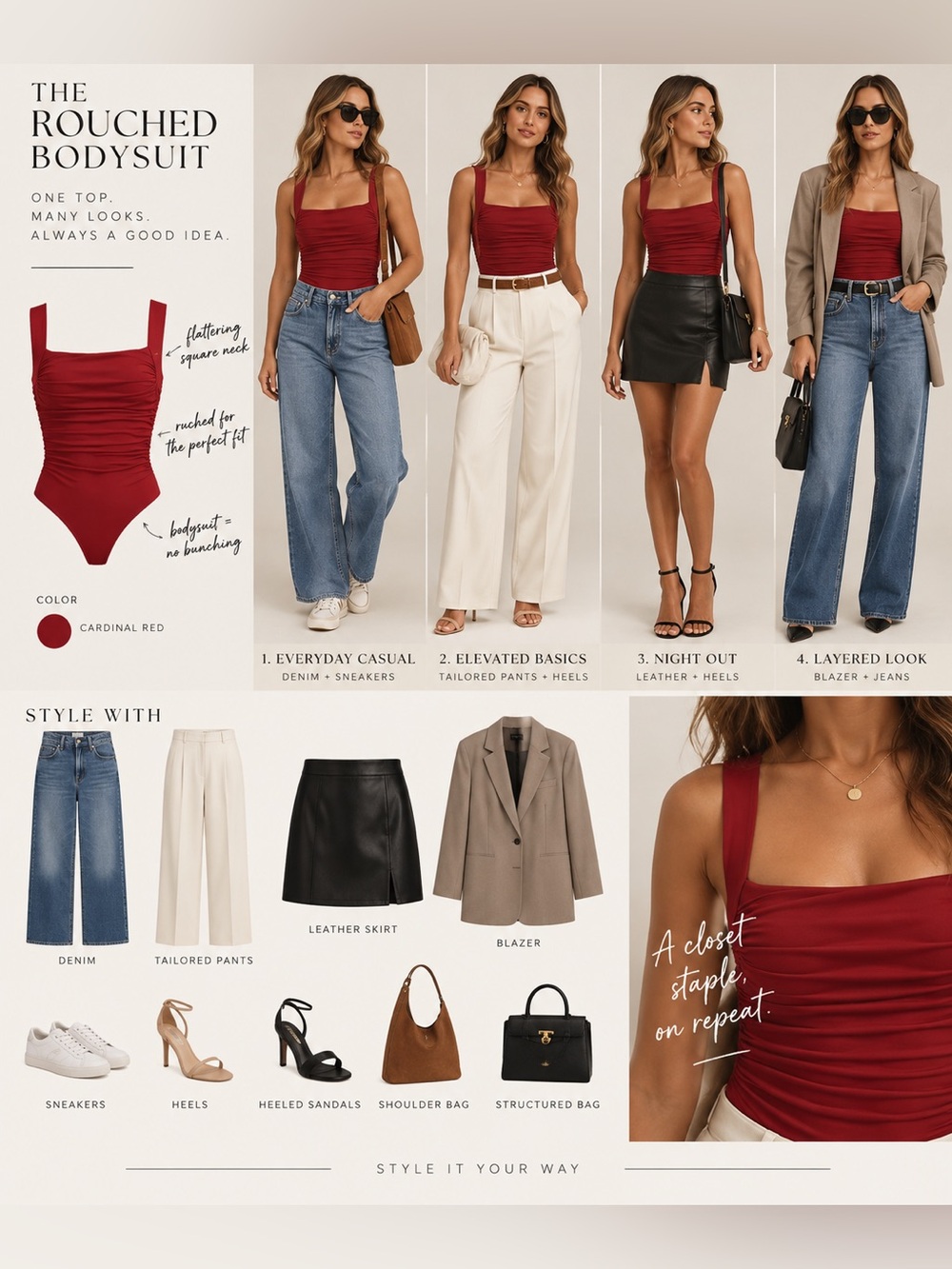 NWT 🍒🔥 Astr Red Ruched Square-Neck Tank
